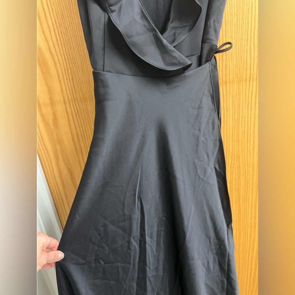 BHLDN Sachin & Babi Tansy Black Charmeuse Maxi Wrap Dress - Picture 10 of 12